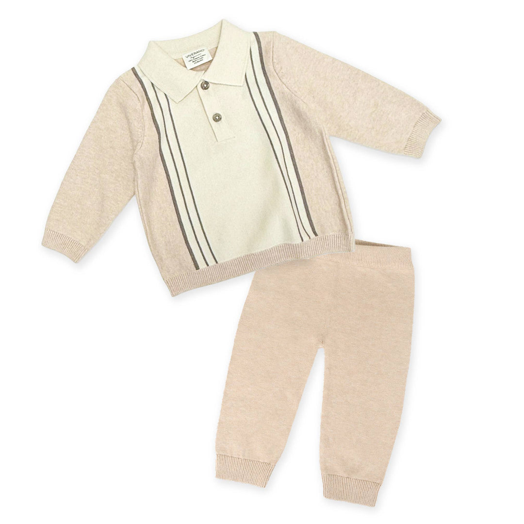 ORGANIC Classic Stripe Polo Knit Set