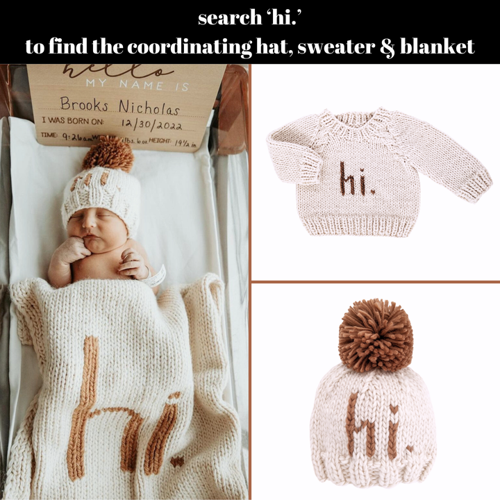 Hi. Hand Knit Baby Blanket : Pecan