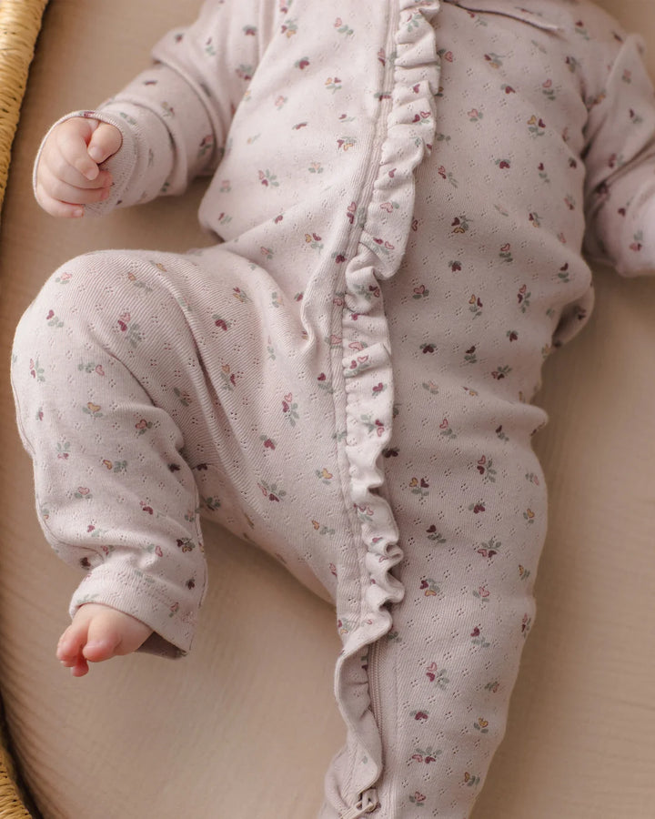 ORGANIC Ruffle Jumpsuit Heart Ditsy