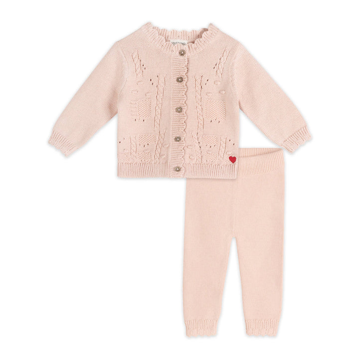 Lil Heart Tex Knit Baby Cardigan &amp; Pant Set (Organic Cotton)