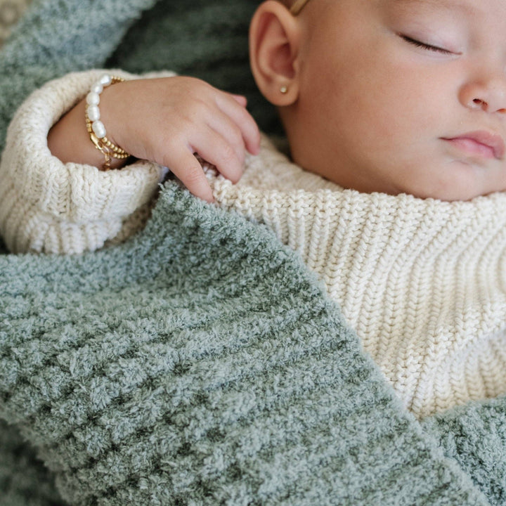 Waffle Knit Receiving Blanket Elm