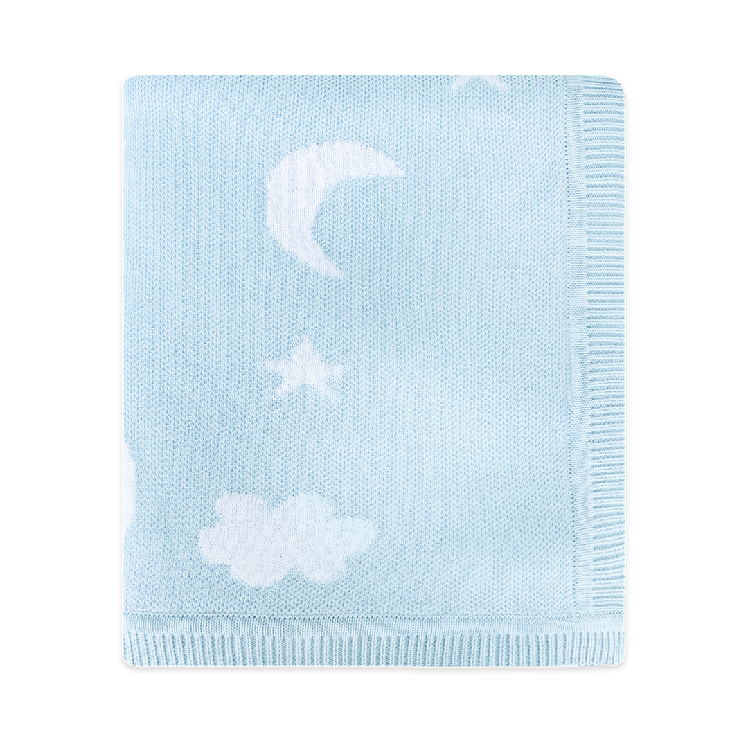 Moon &amp; Stars Dream Organic Baby Jacquard Knit Blanket