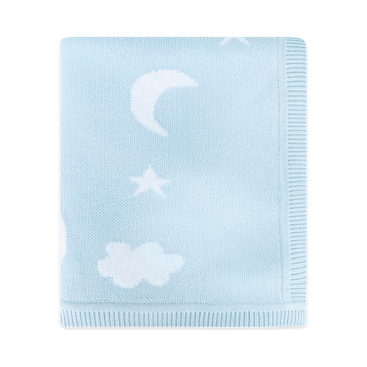 Moon &amp; Stars Dream Organic Baby Jacquard Knit Blanket