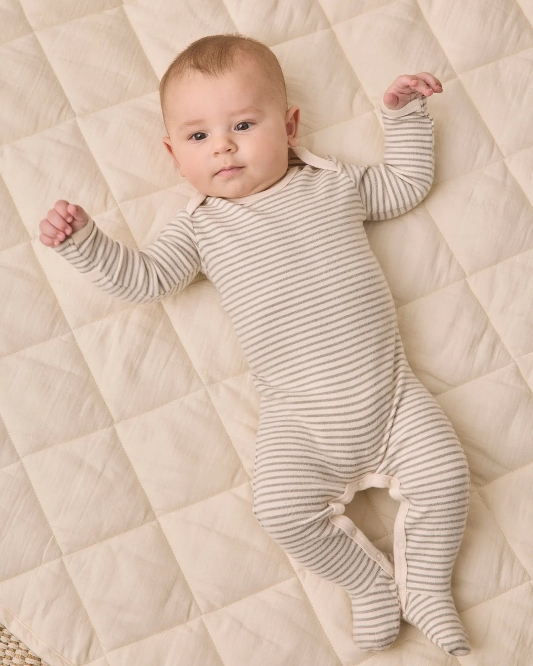 ORGANIC Baby Footie Laurel Microstripe