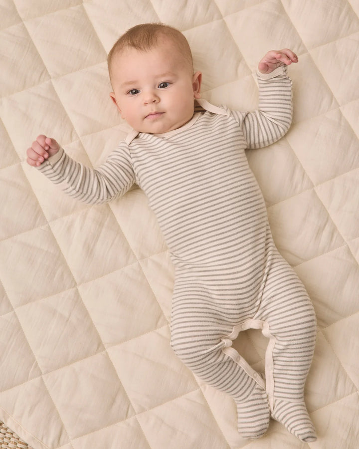 ORGANIC Baby Footie Laurel Microstripe