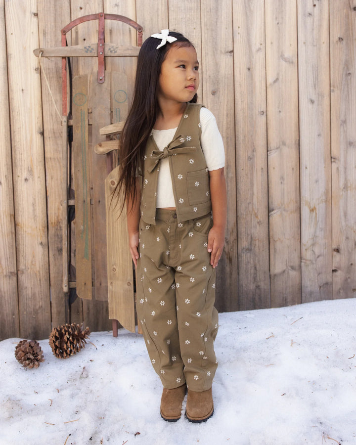 Utility Vest Embroidered Daisies