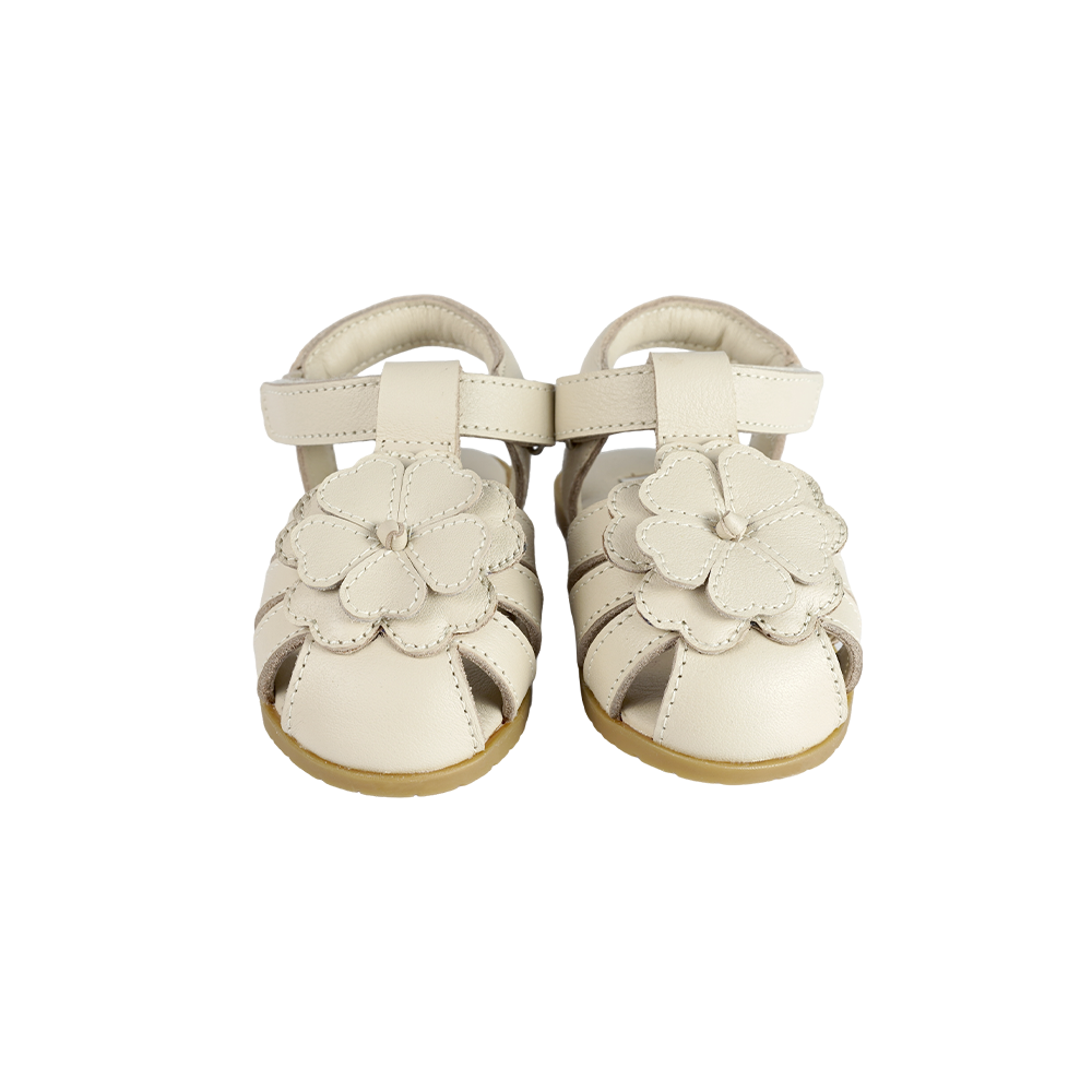 Thami Fields Cream Leather Sandals • Buttercup