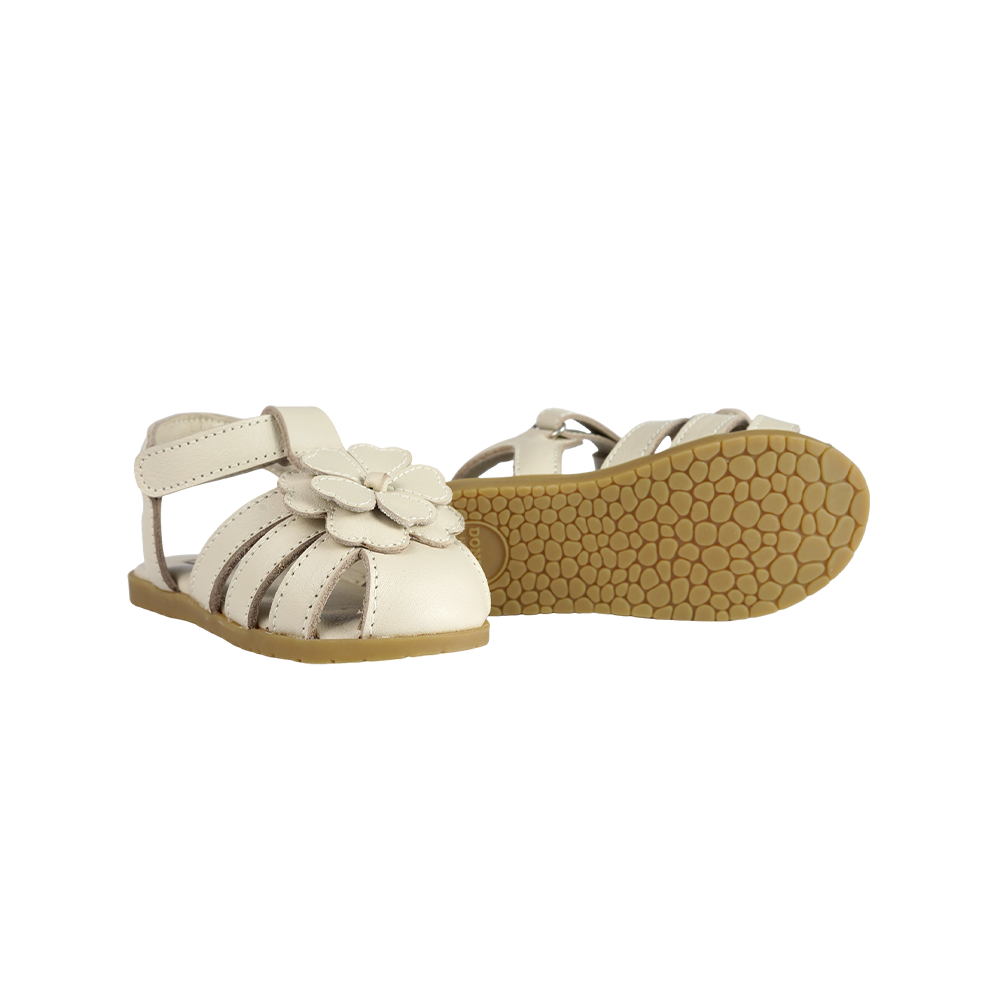 Thami Fields Cream Leather Sandals • Buttercup