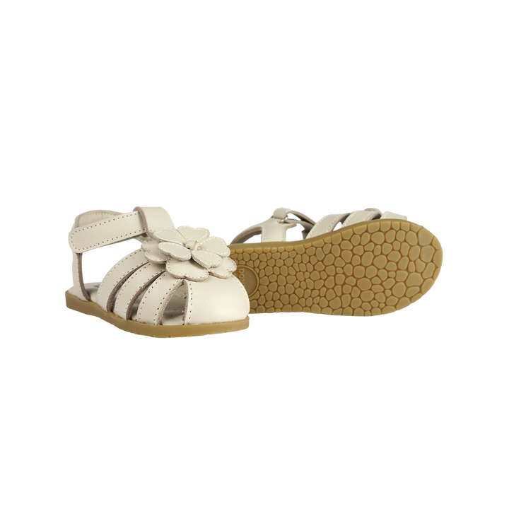 Thami Fields Cream Leather Sandals • Buttercup