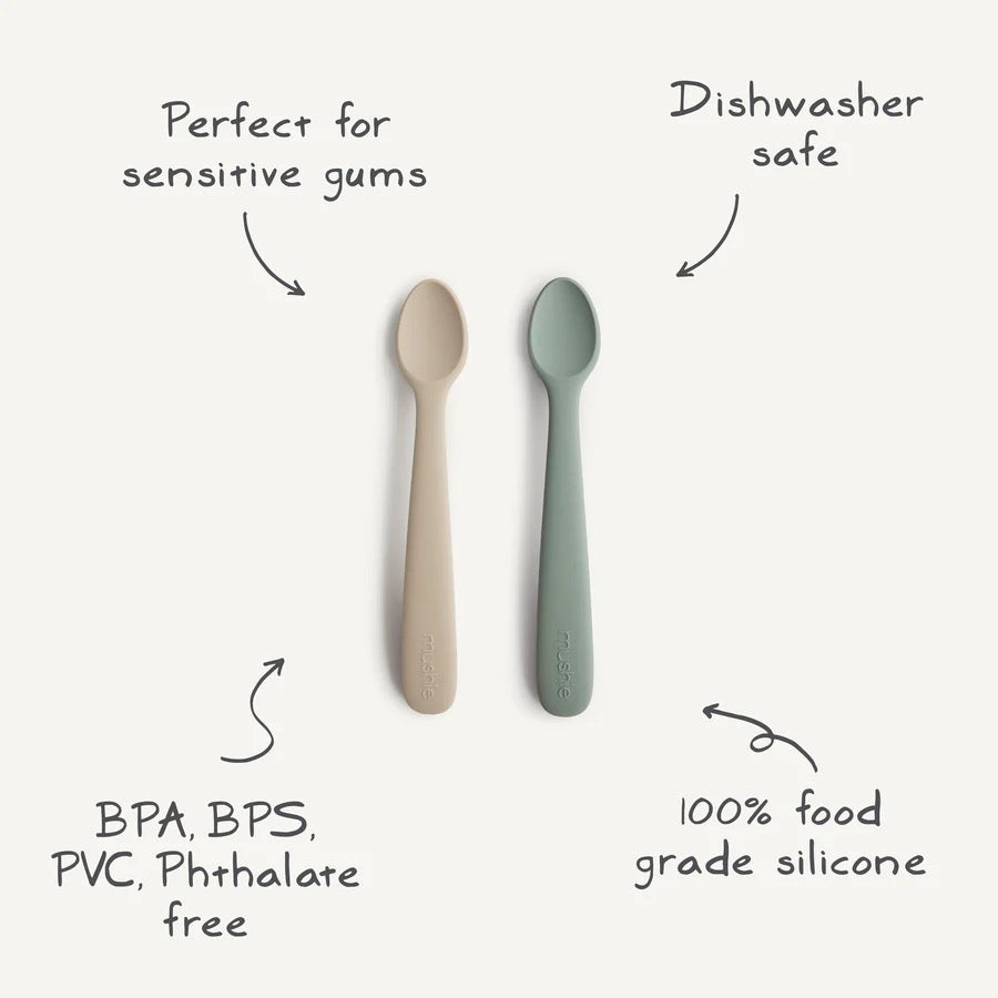 SILICONE FEEDING SPOONS ivory
