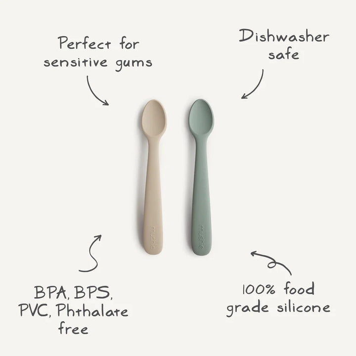 SILICONE FEEDING SPOONS ivory