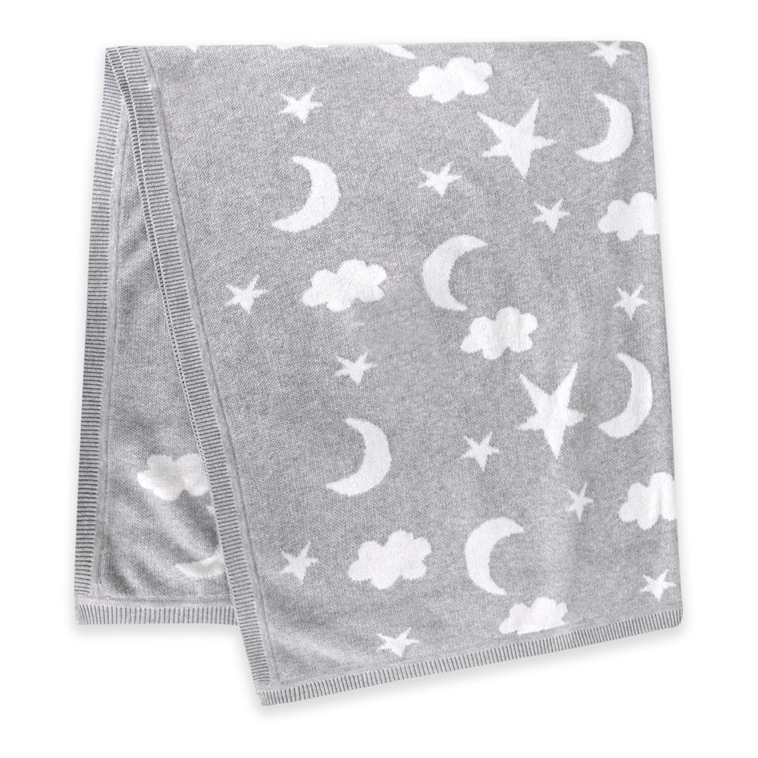 Moon &amp; Stars Dream Organic Baby Jacquard Knit Blanket