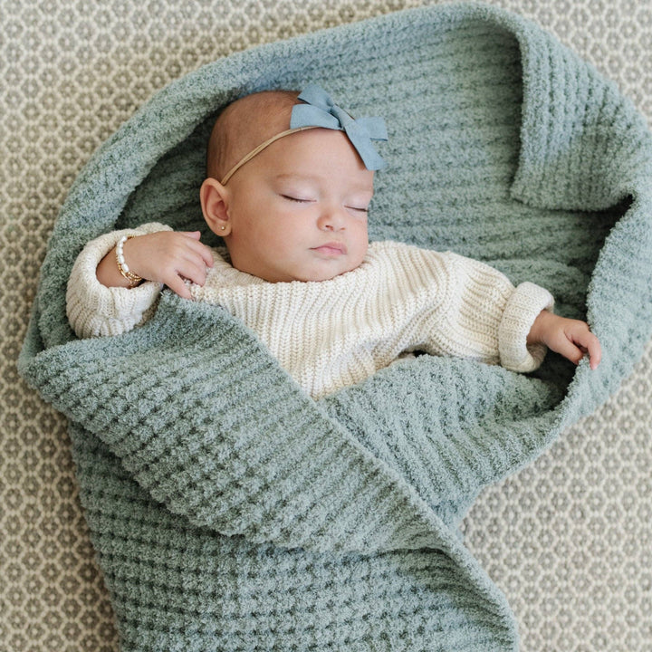 Waffle Knit Receiving Blanket Elm