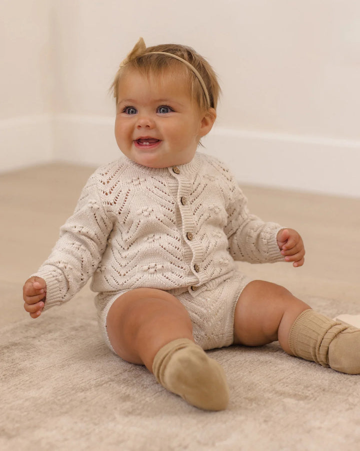 ORGANIC Knit Cardigan Heathered Oatmeal