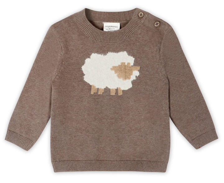ORGANIC Sheep Jacquard Knit Baby Pullover &amp; Pant Set
