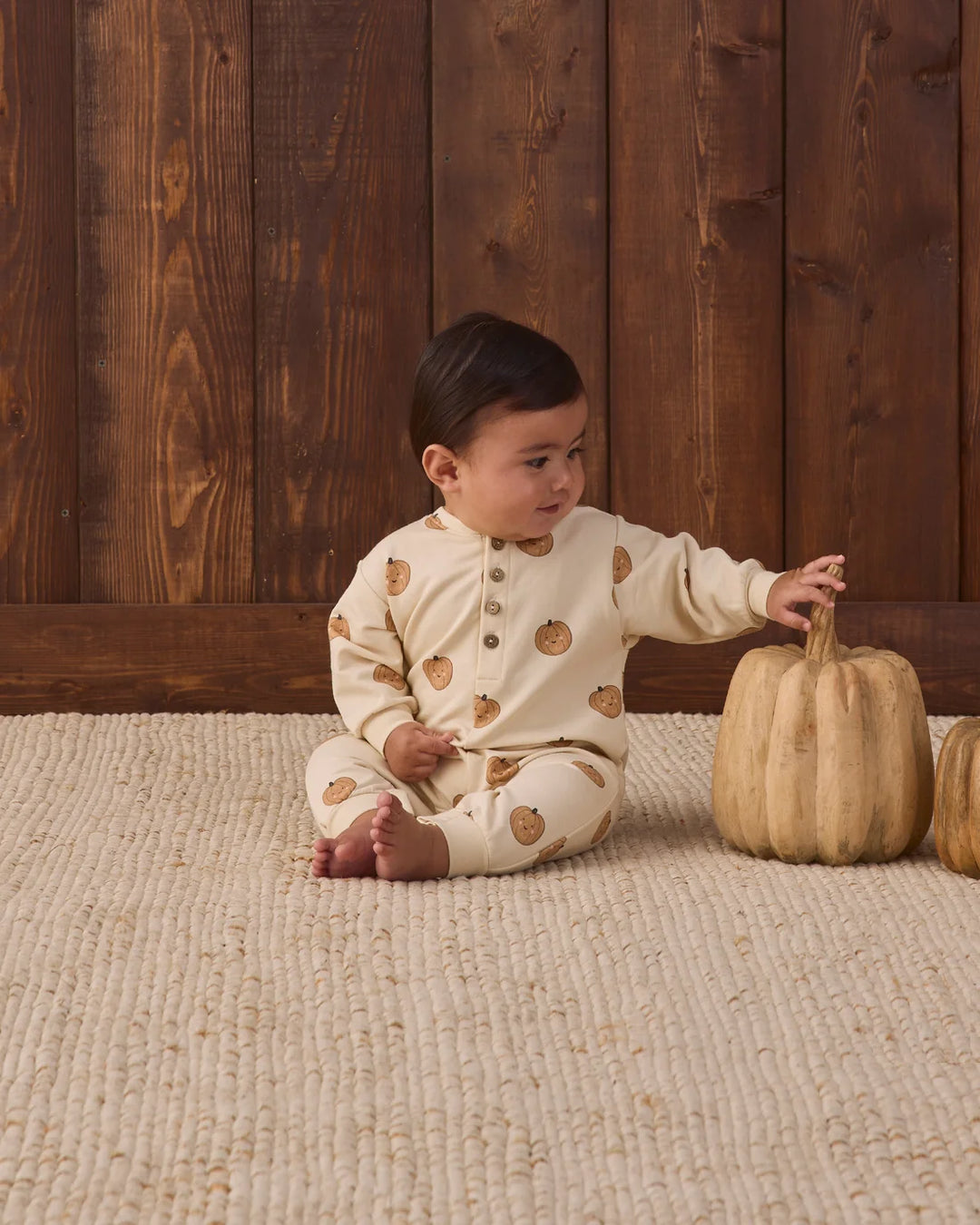 ORGANIC Relaxed Fleece Jumpsuit Pumpkins