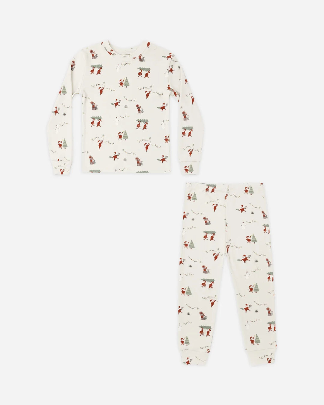 Organic Long Sleeve Pajama Set Gnome Village