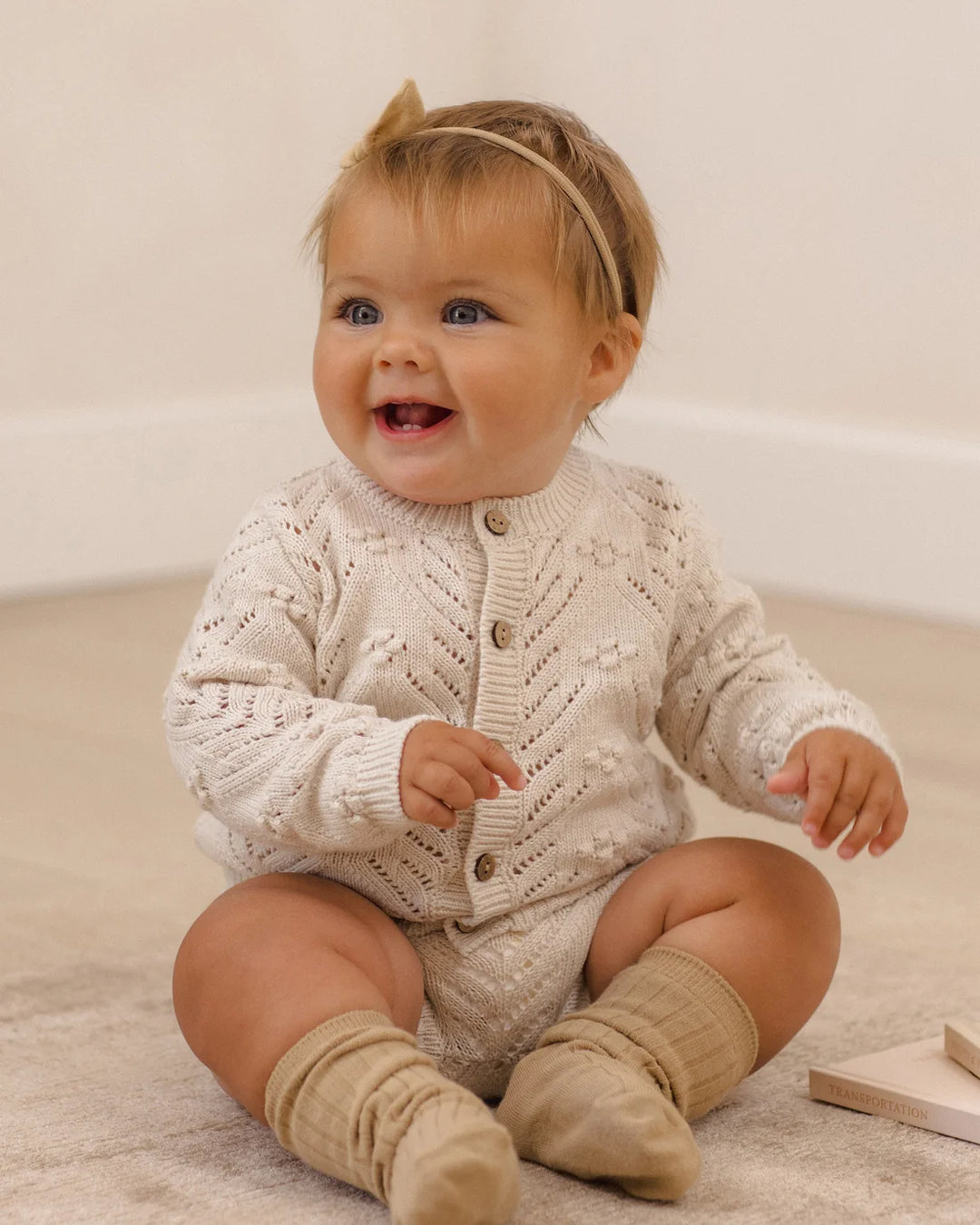 ORGANIC Knit Cardigan Heathered Oatmeal