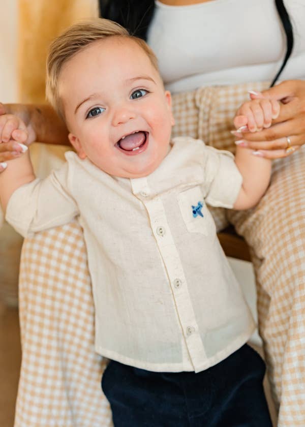ORGANIC Portofino Plane Baby Shirt &amp; Pants Set