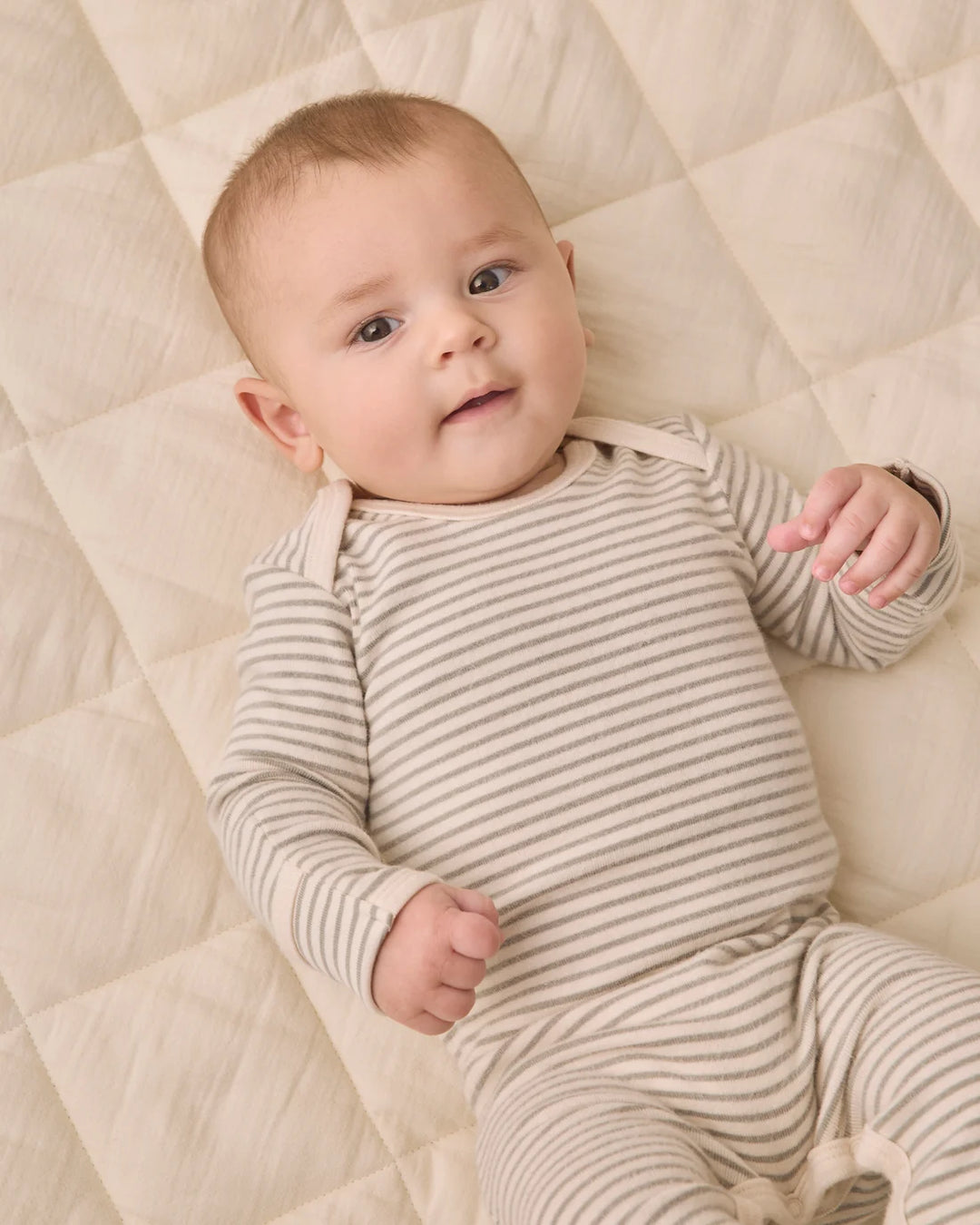 ORGANIC Baby Footie Laurel Microstripe