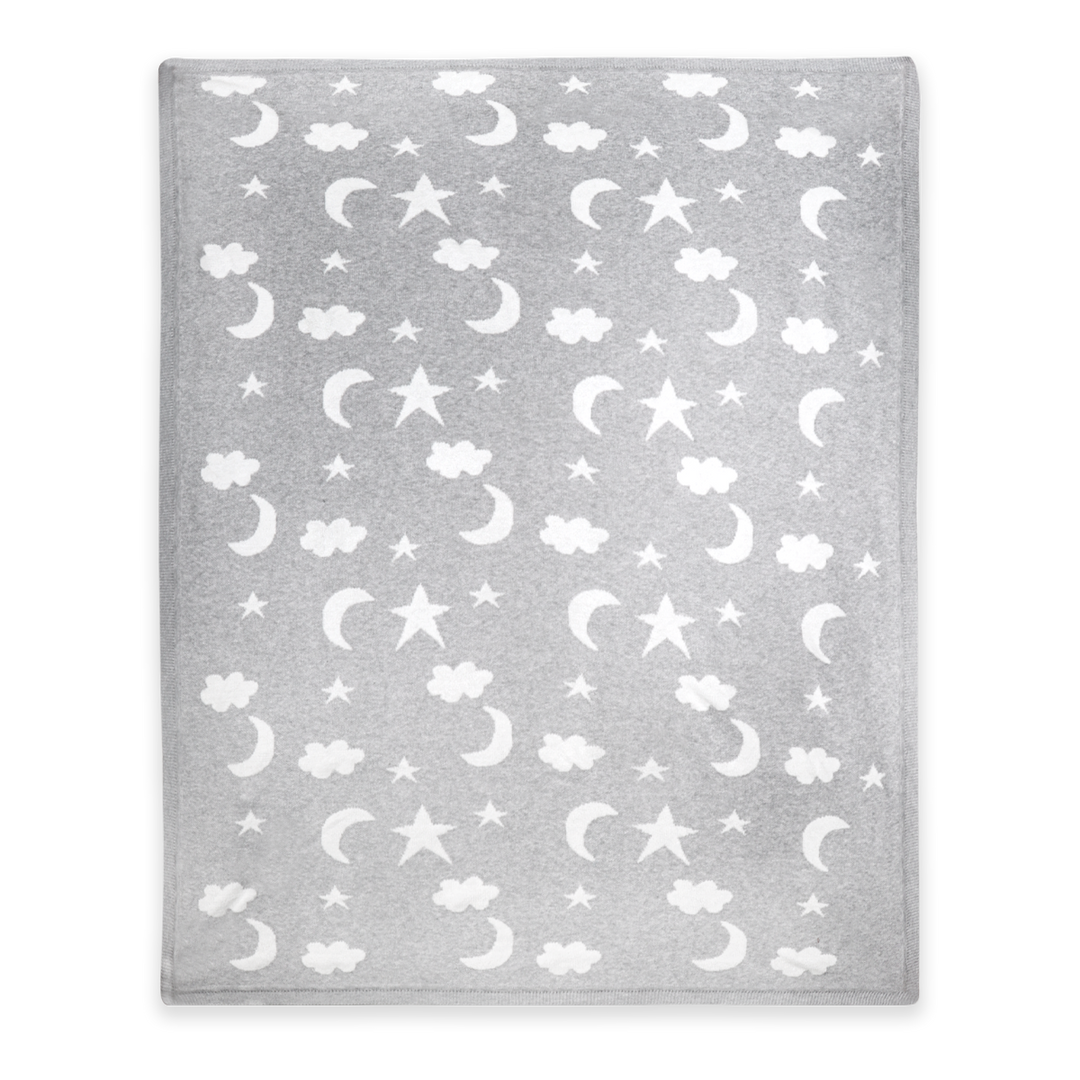 Moon &amp; Stars Dream Organic Baby Jacquard Knit Blanket