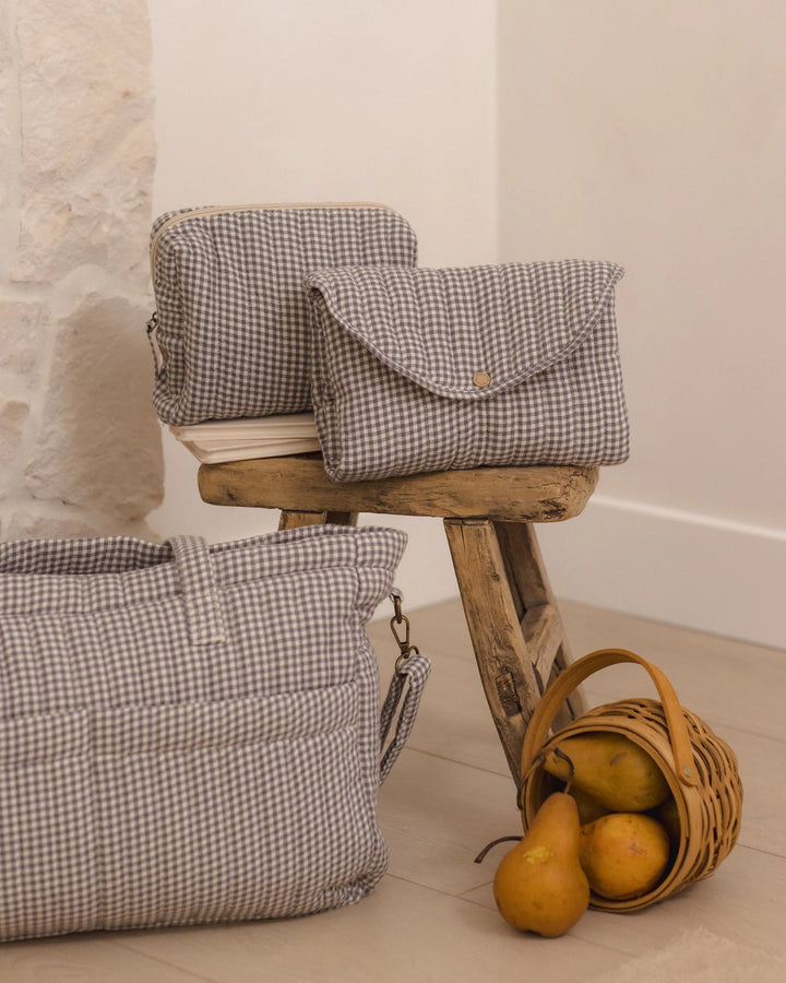 ORGANIC Diaper Bag + Changing Pad Set Midnight Gingham