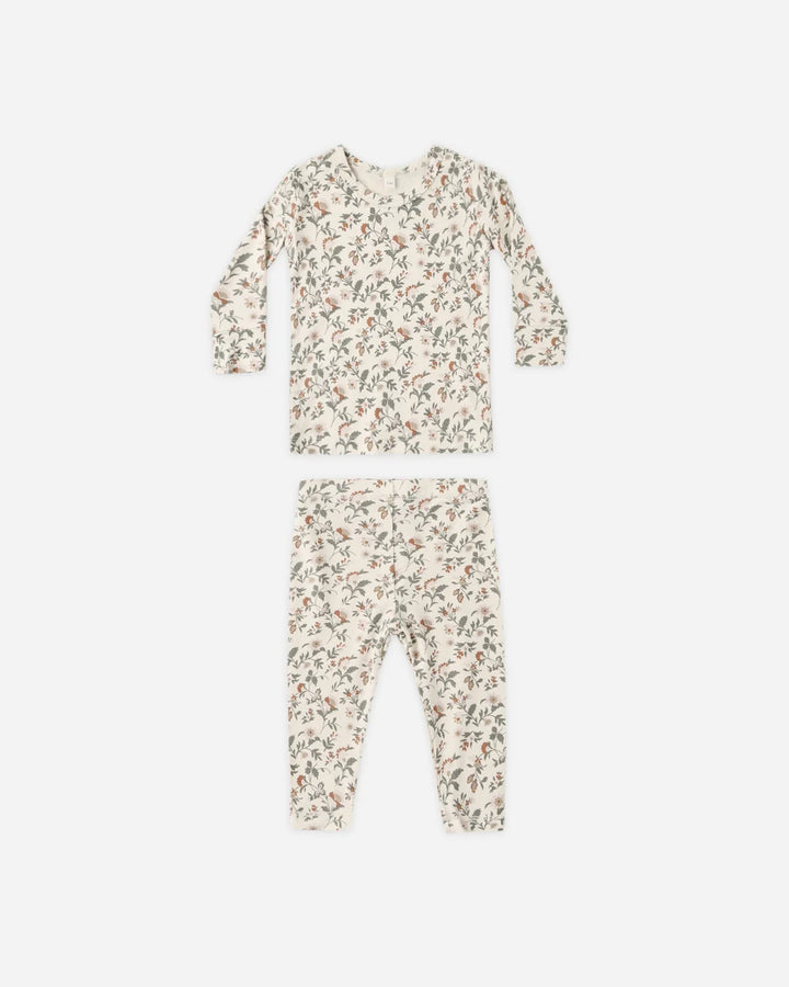 BAMBOO PAJAMA SET HOLIDAY FLORAL