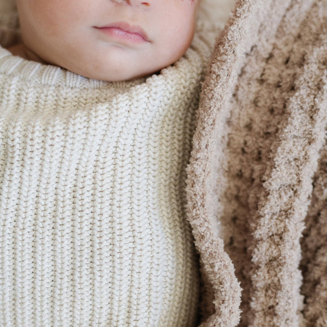 WAFFLE BAMBONI Mini Blanket • Wheat