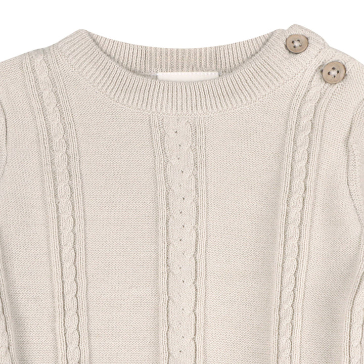ORGANIC Classic Cable Knit Sweater ~ Stone