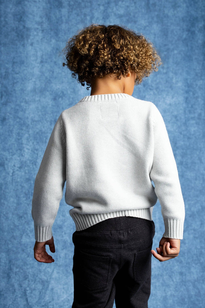 Organic Knit Sweater Vintage Footballs