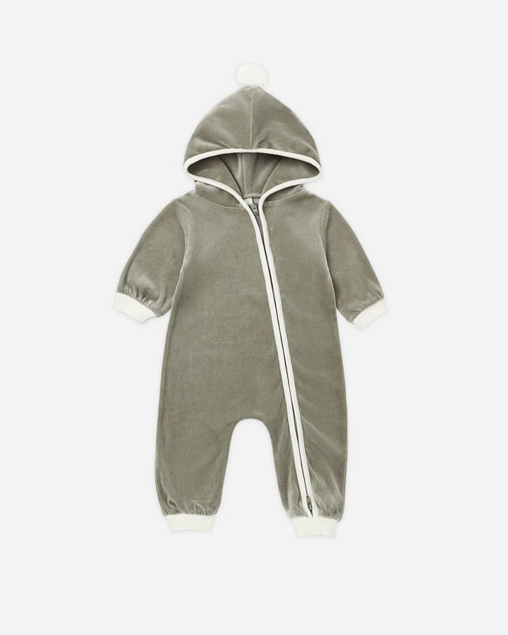 Velour Zip Jumpsuit Spruce