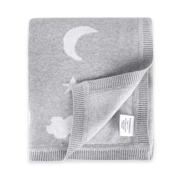 Moon &amp; Stars Dream Organic Baby Jacquard Knit Blanket