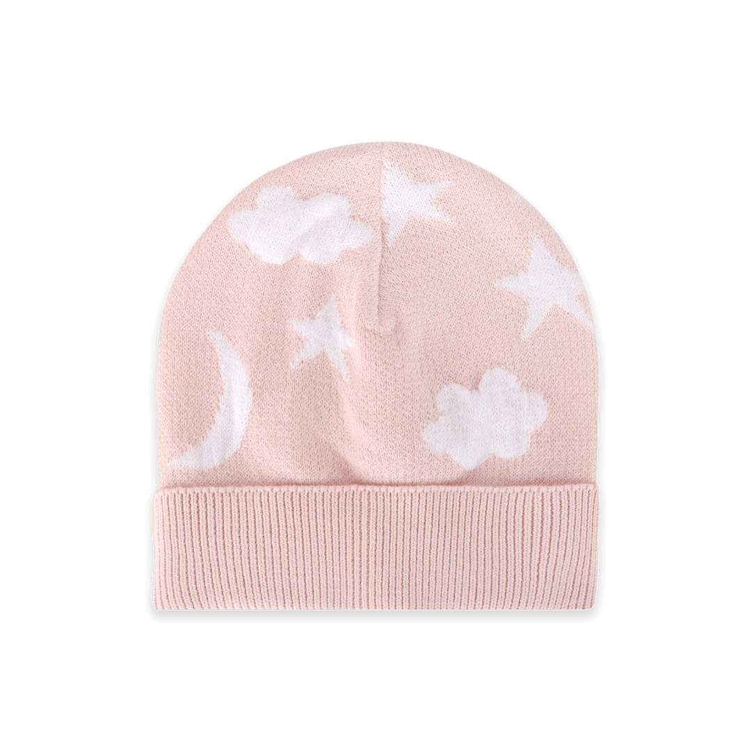Moon &amp; Stars Dream Knit Round Baby Beanie (Organic Cotton)