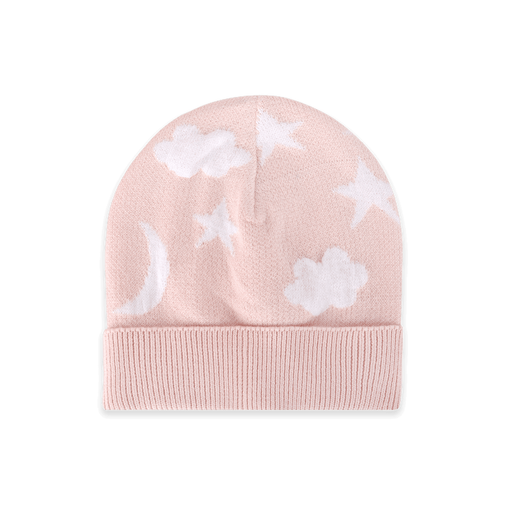 Moon &amp; Stars Dream Knit Round Baby Beanie (Organic Cotton)