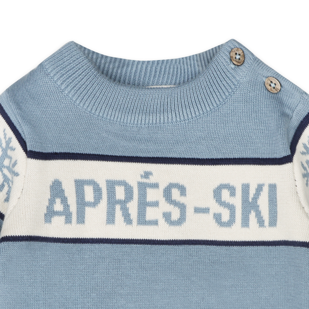 Après Ski Organic Cotton Baby Knit Pullover Mineral Blue