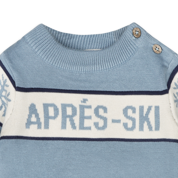 Après Ski Organic Cotton Baby Knit Pullover Mineral Blue