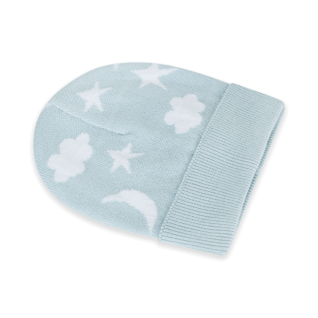 Moon &amp; Stars Dream Knit Round Baby Beanie (Organic Cotton)