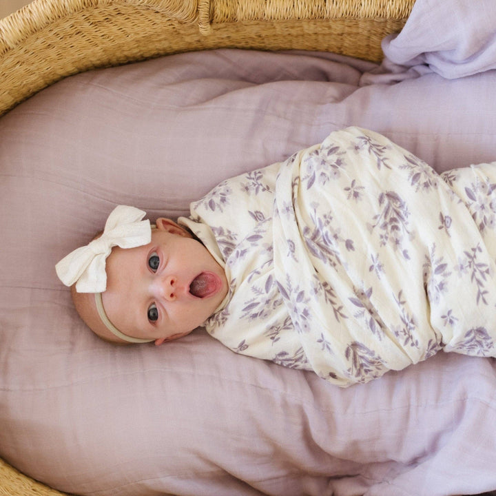 BAMBOO MUSLIN SWADDLE Forget-Me-Not