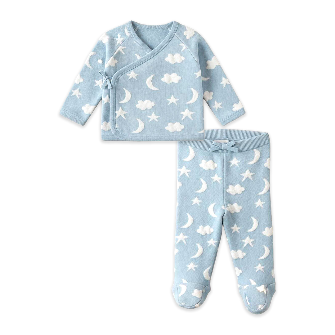 Moon &amp; Stars Dream Knit Kimono Top &amp; Pant Set (Organic)