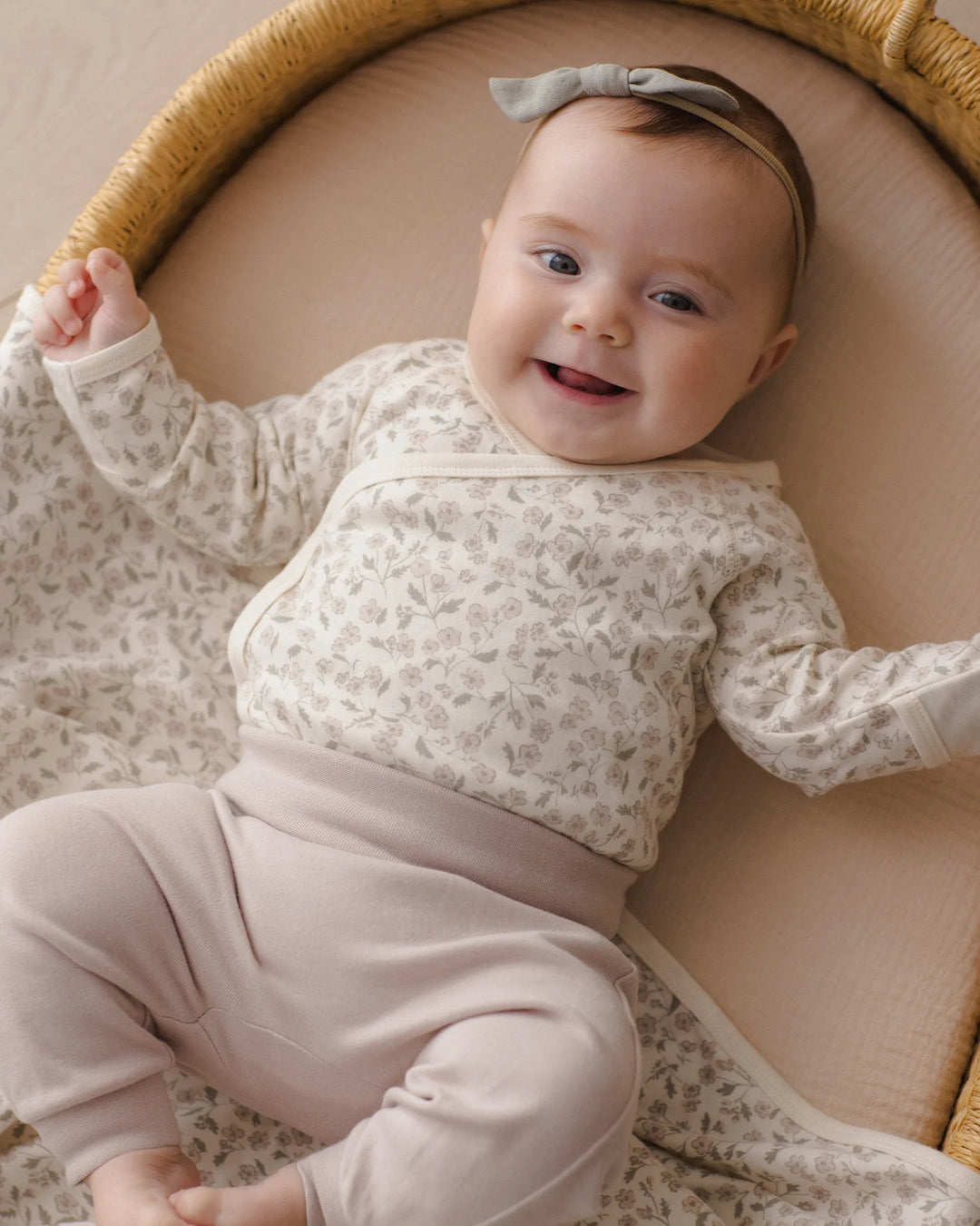ORGANIC Side Snap Bodysuit + Pant Set Floret