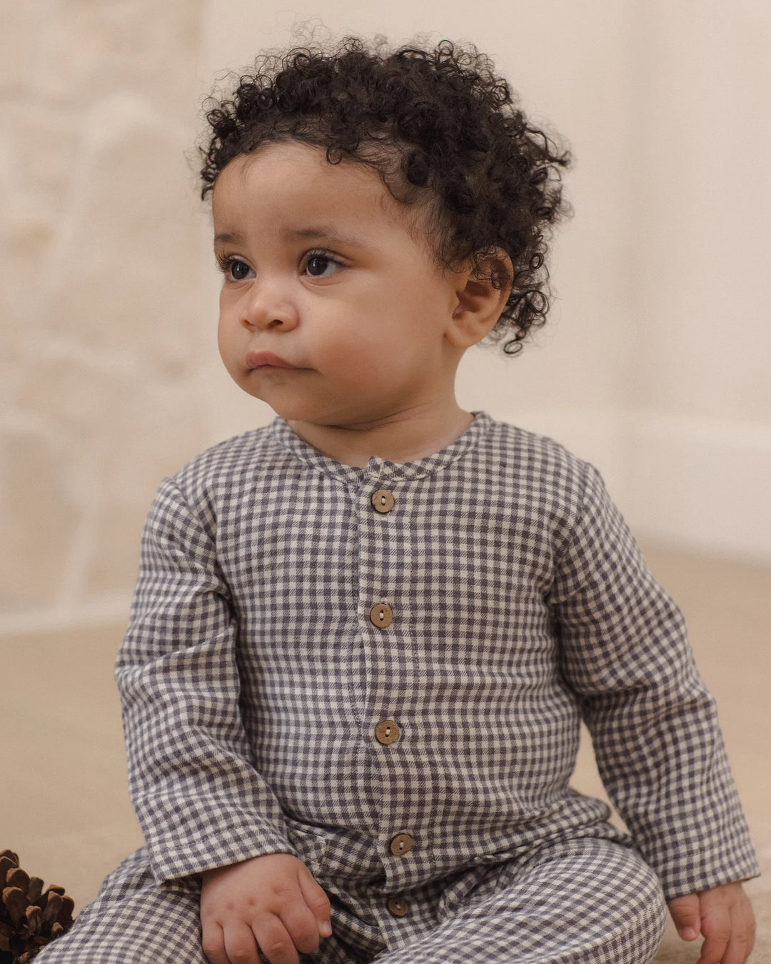 ORGANIC Pocketed Woven Jumpsuit Midnight Gingham
