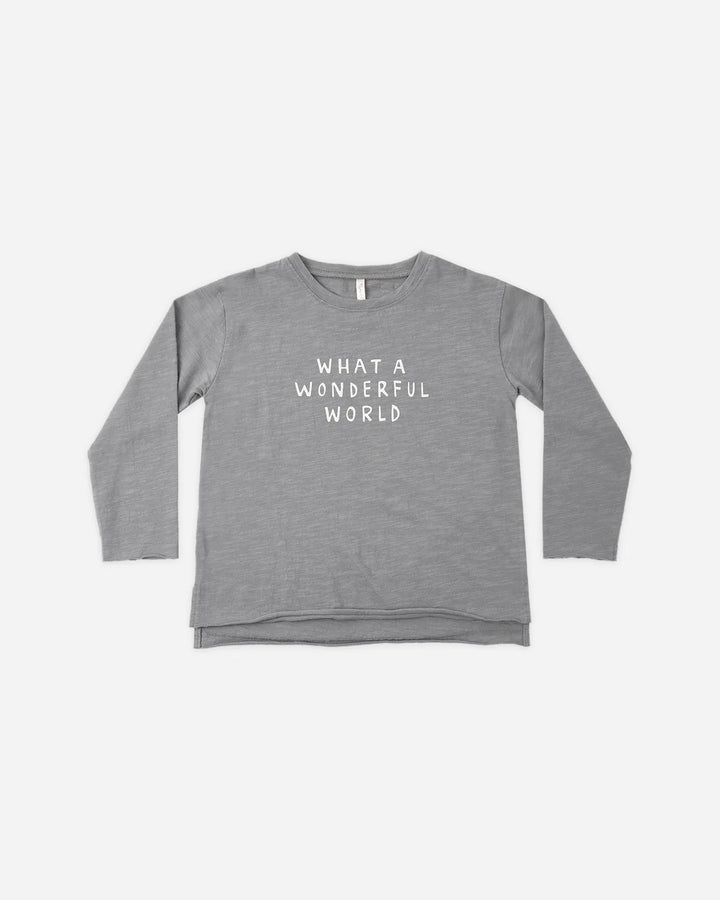 Raw Edge Long Sleeve Tee Wonderful World