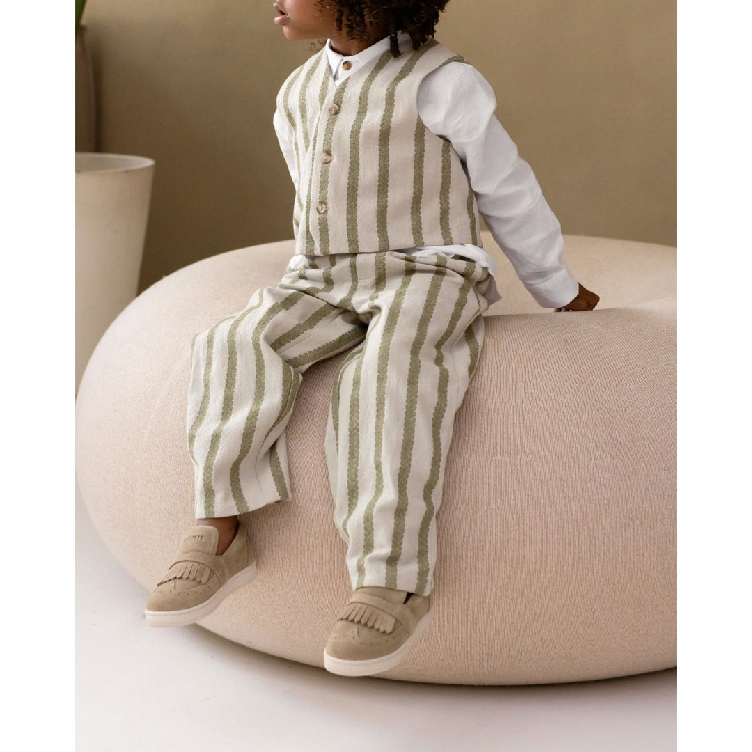 Mazen Organic Trousers • Green Striped