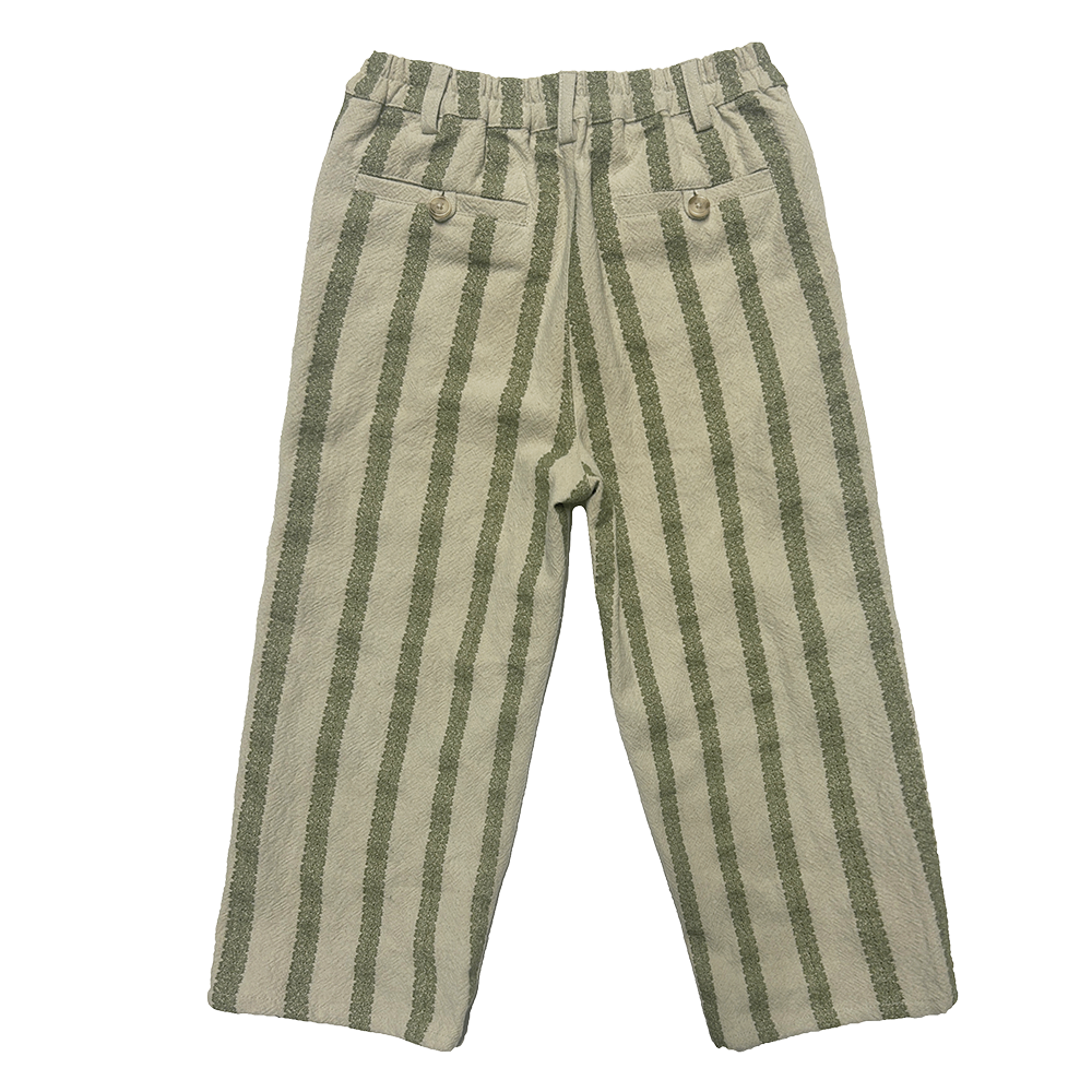 Mazen Organic Trousers • Green Striped