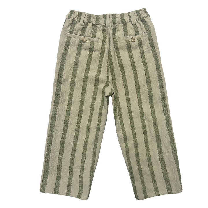 Mazen Organic Trousers • Green Striped