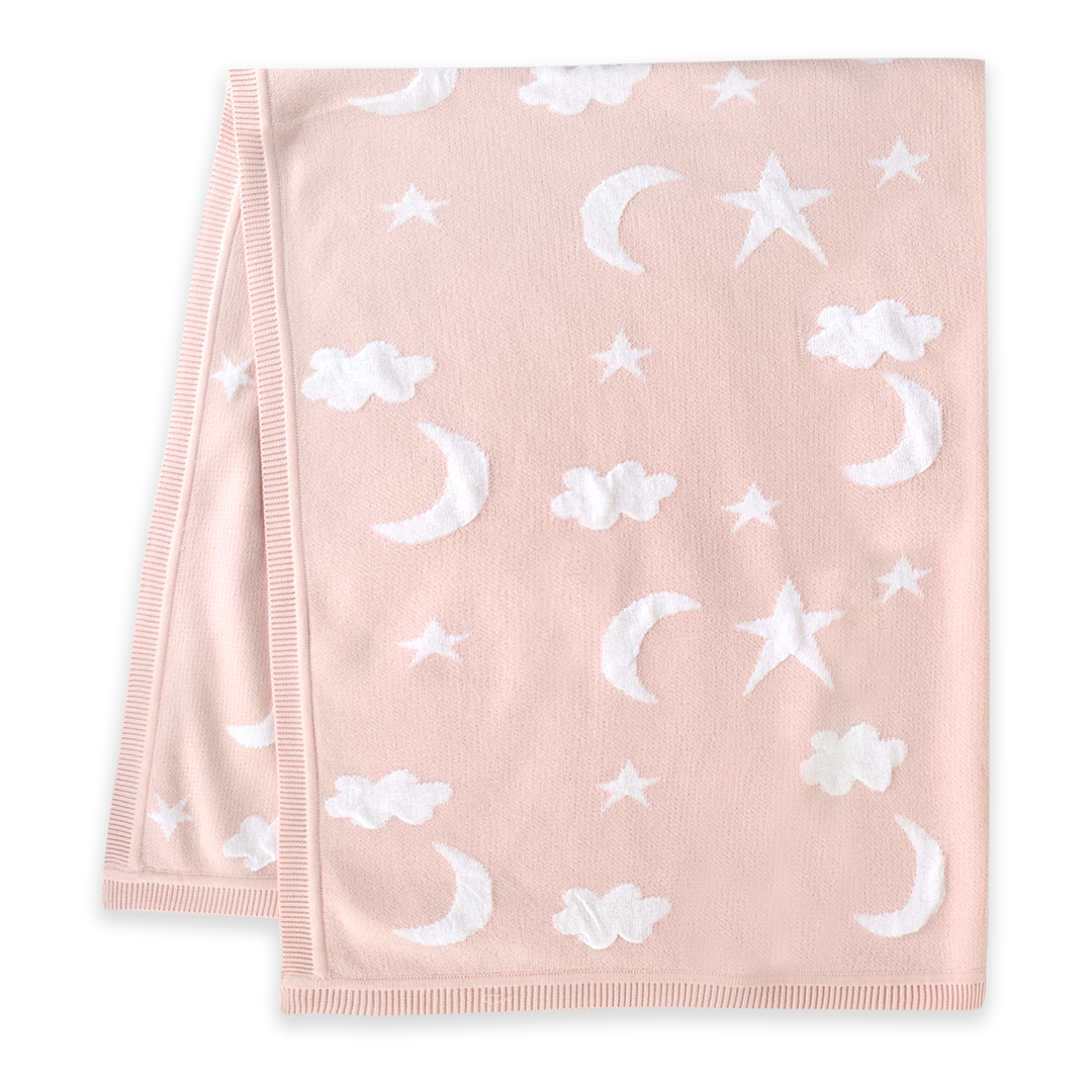 Moon &amp; Stars Dream Organic Baby Jacquard Knit Blanket