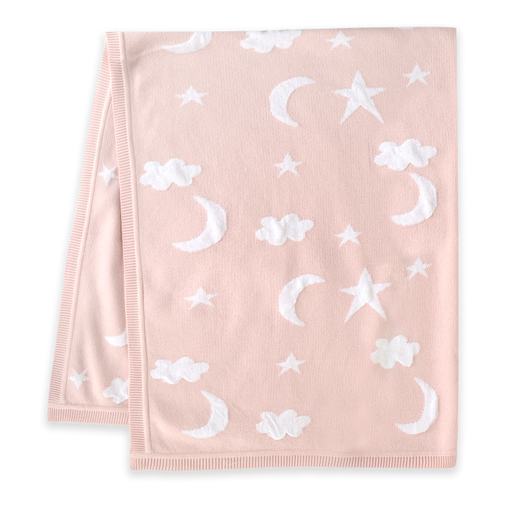 Moon &amp; Stars Dream Organic Baby Jacquard Knit Blanket
