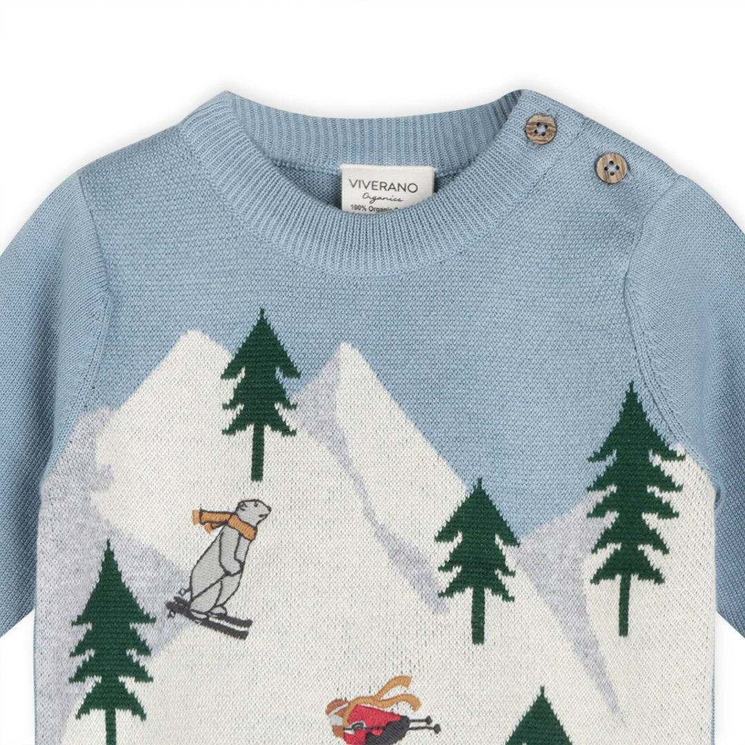 Ski Knit Baby Pullover Sweater &amp; Pant Set (Organic Cotton)
