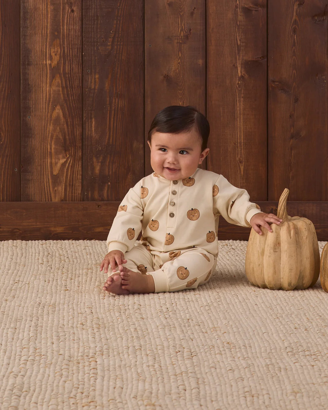 ORGANIC Relaxed Fleece Jumpsuit Pumpkins