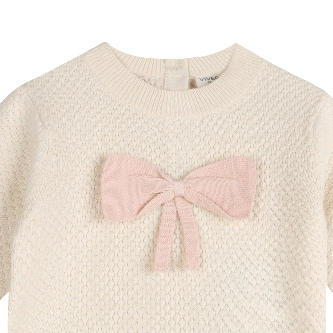 Ella Bow Knit Baby Pullover (Organic Cotton)